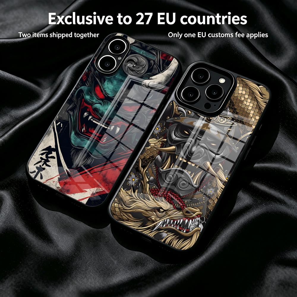 Mask Case Hard Shell - Oni Mask Samurai Phone Case For