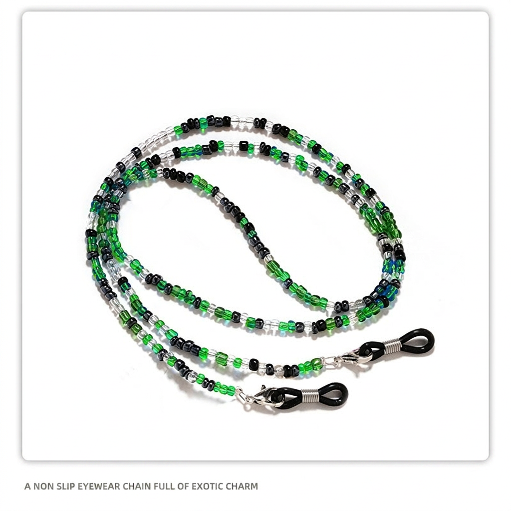 2-in-1 Non-slip Beaded Acrylic - Mask Chain Holder avis et prix