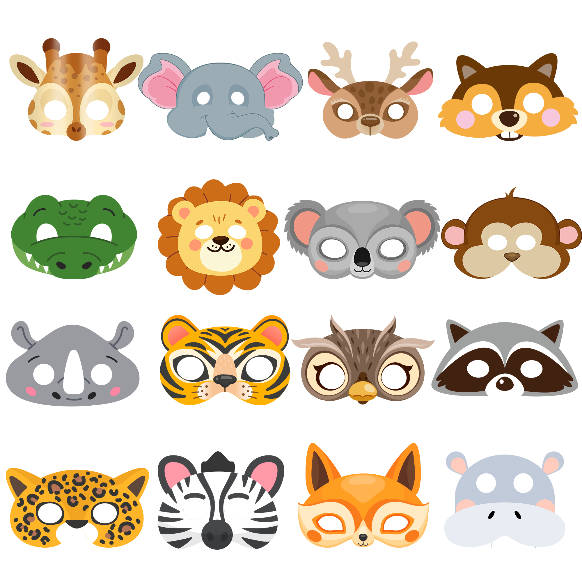 16 Pcs Animal Party Masks Set  - Kids Face Mask avis et prix