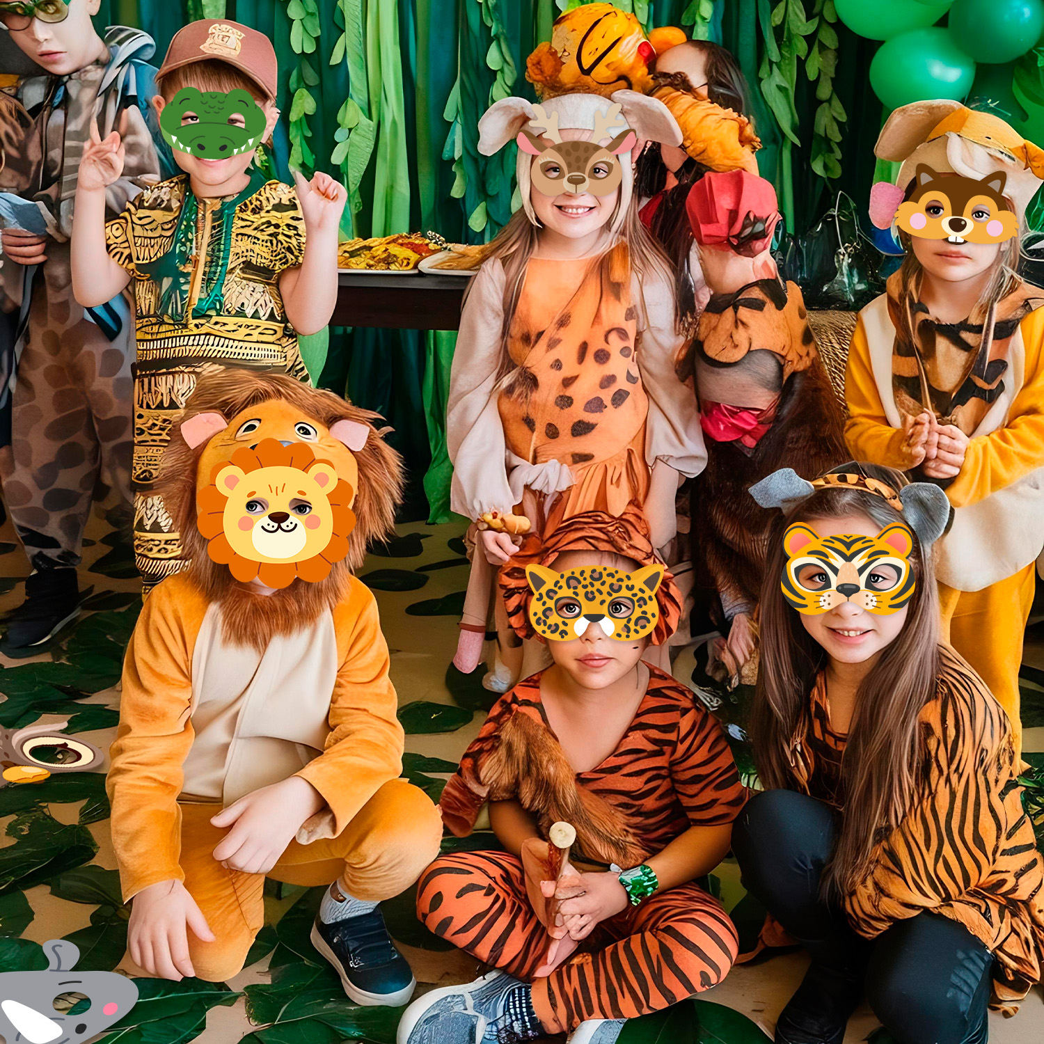 16 Pcs Animal Party Masks Set  - Kids Face Mask avis et prix