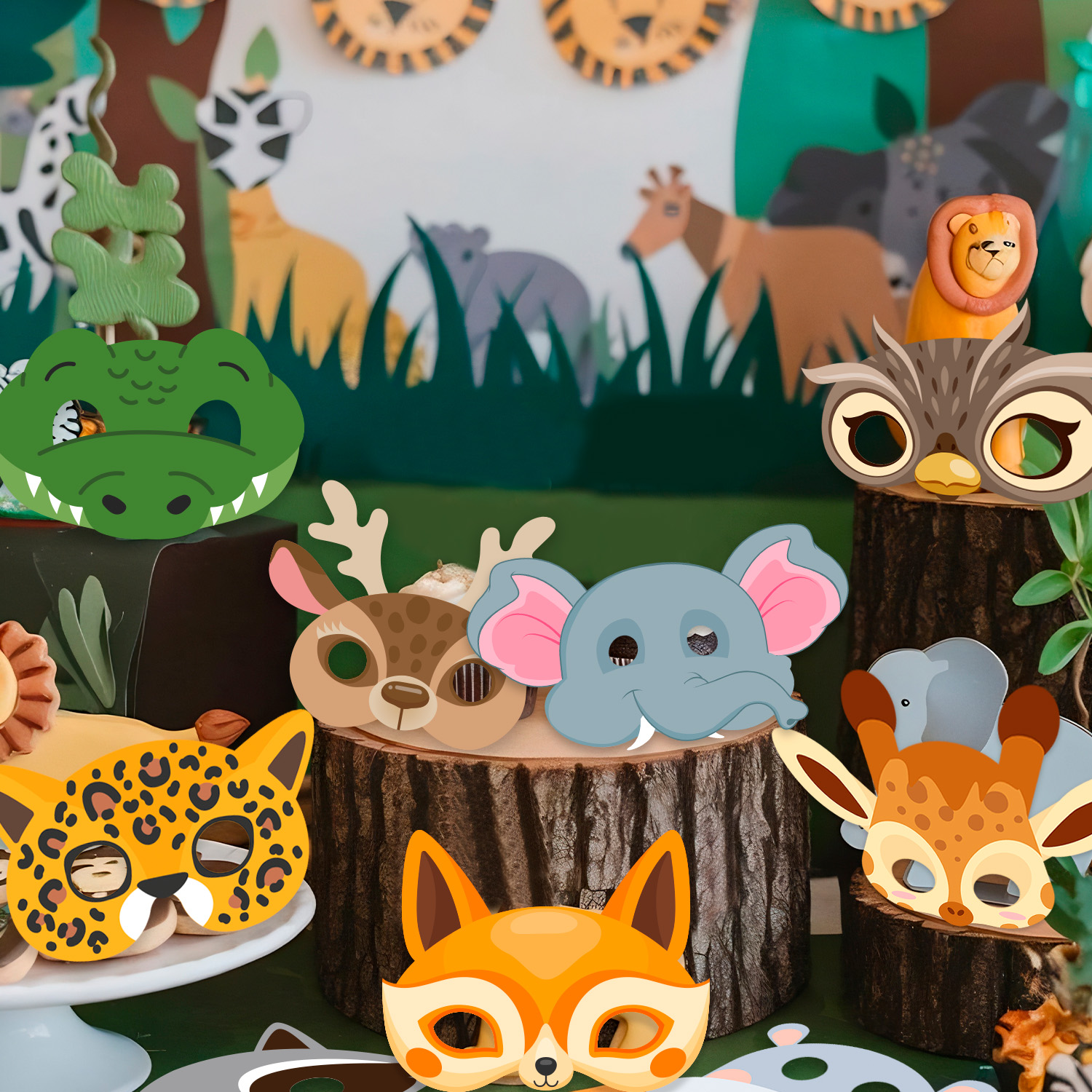 16 Pcs Animal Party Masks Set  - Kids Face Mask avis et prix