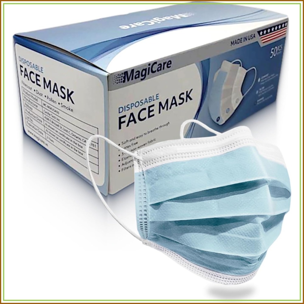 Blue Face Mask, Disposable, 3  - Disposable Mask Blue avis et prix