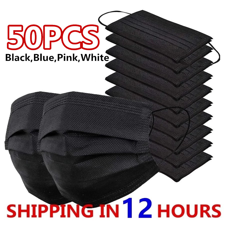 Masks 3-layer Mask Face Masks  - Black Face Mask Pack avis et prix