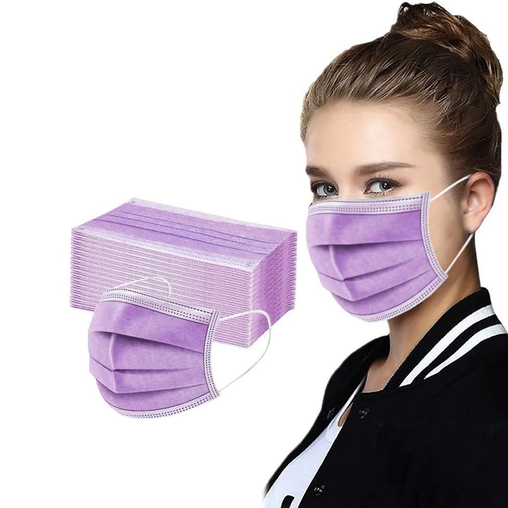 50PCS Women Man Solid Mask Dis - Disposable Surgical Mask avis et prix