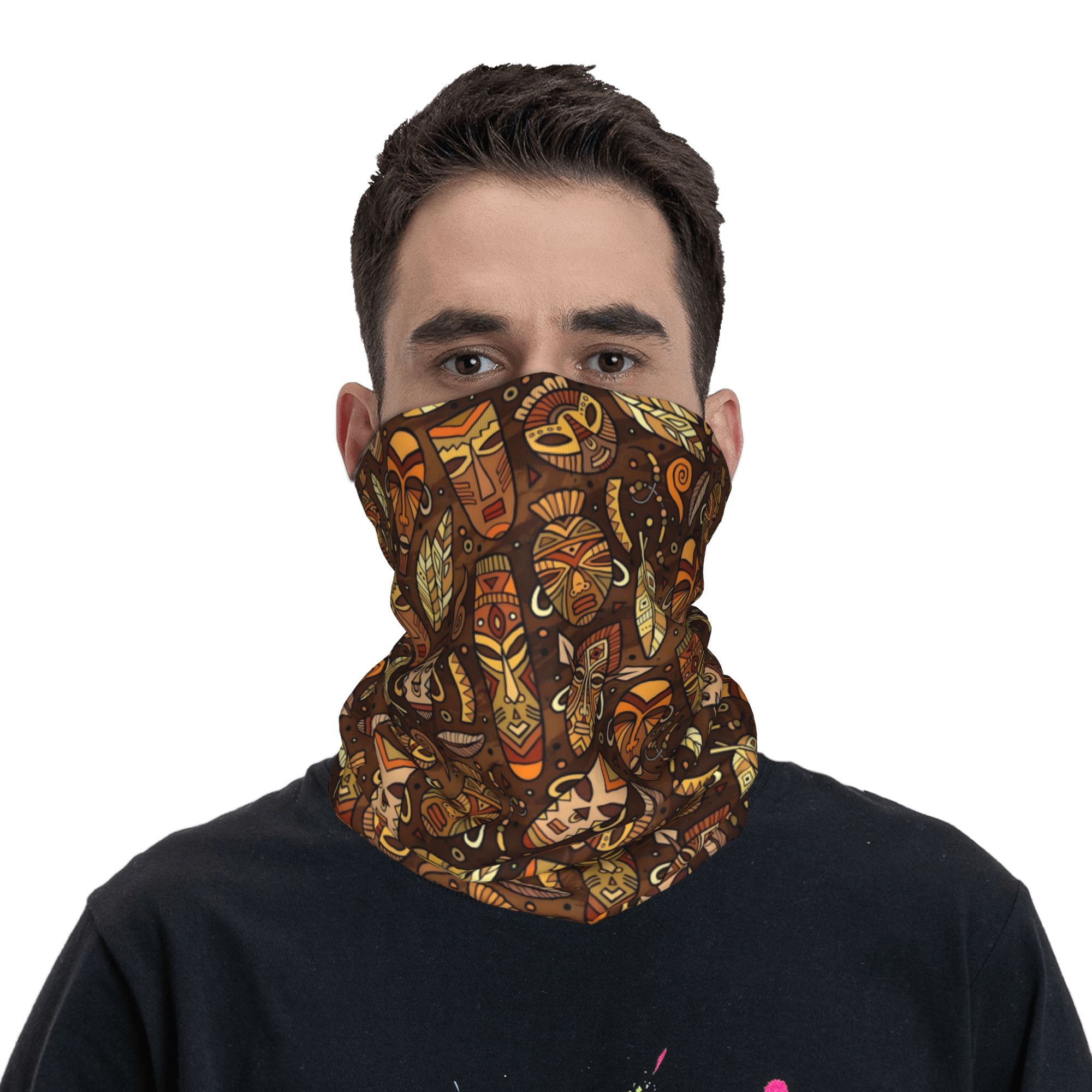 Custom Tribal Mask Pattern Ban - Neck Gaiter Face Cover avis et prix