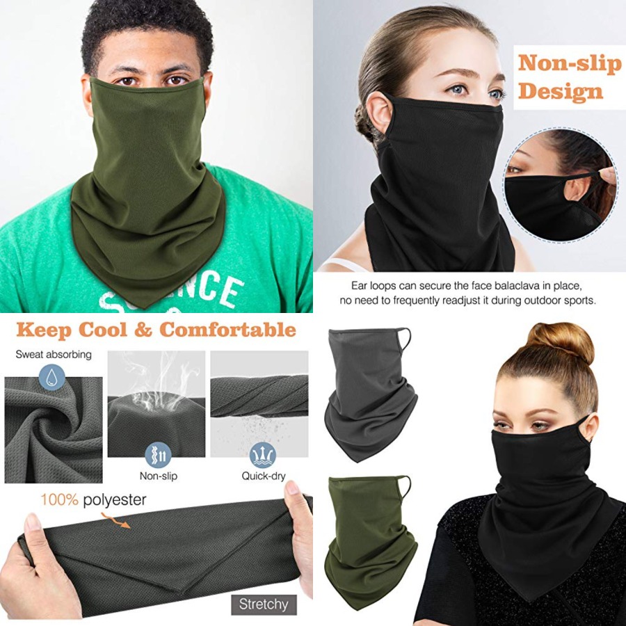 Scarf Mask Bandana with Ear Lo - Black Face Mask Pack avis et prix