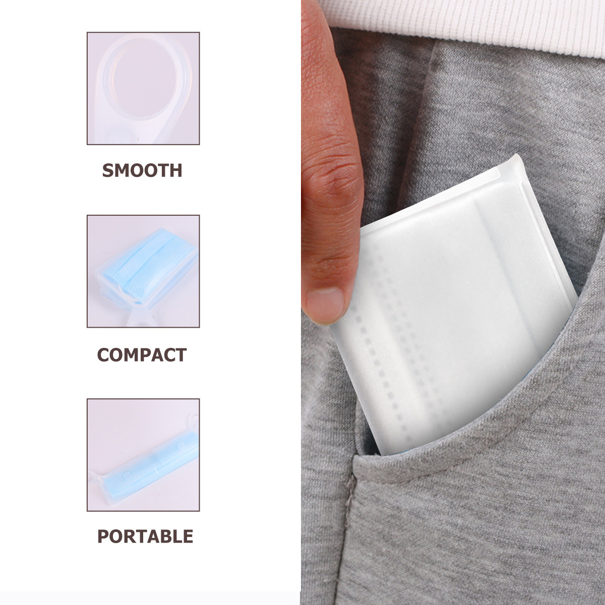 2Pcs Food Grade Silicone Face  - Face Mask Storage Box avis et prix