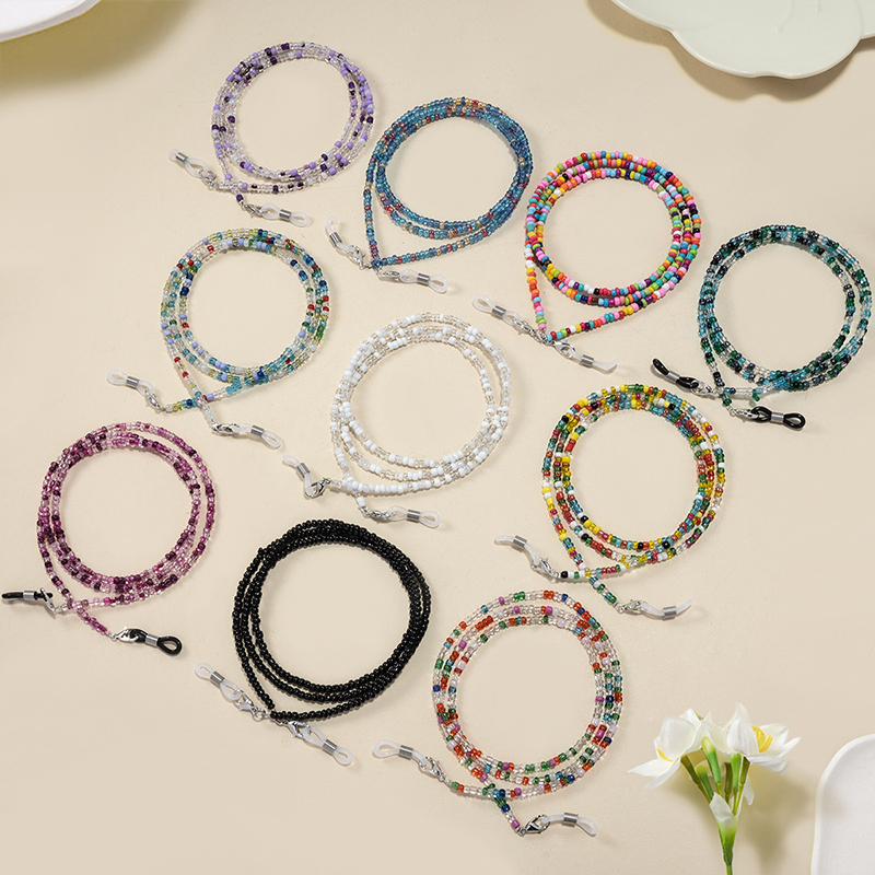 Colorful Rice Bead Glasses Cha - Mask Chain Holder avis et prix