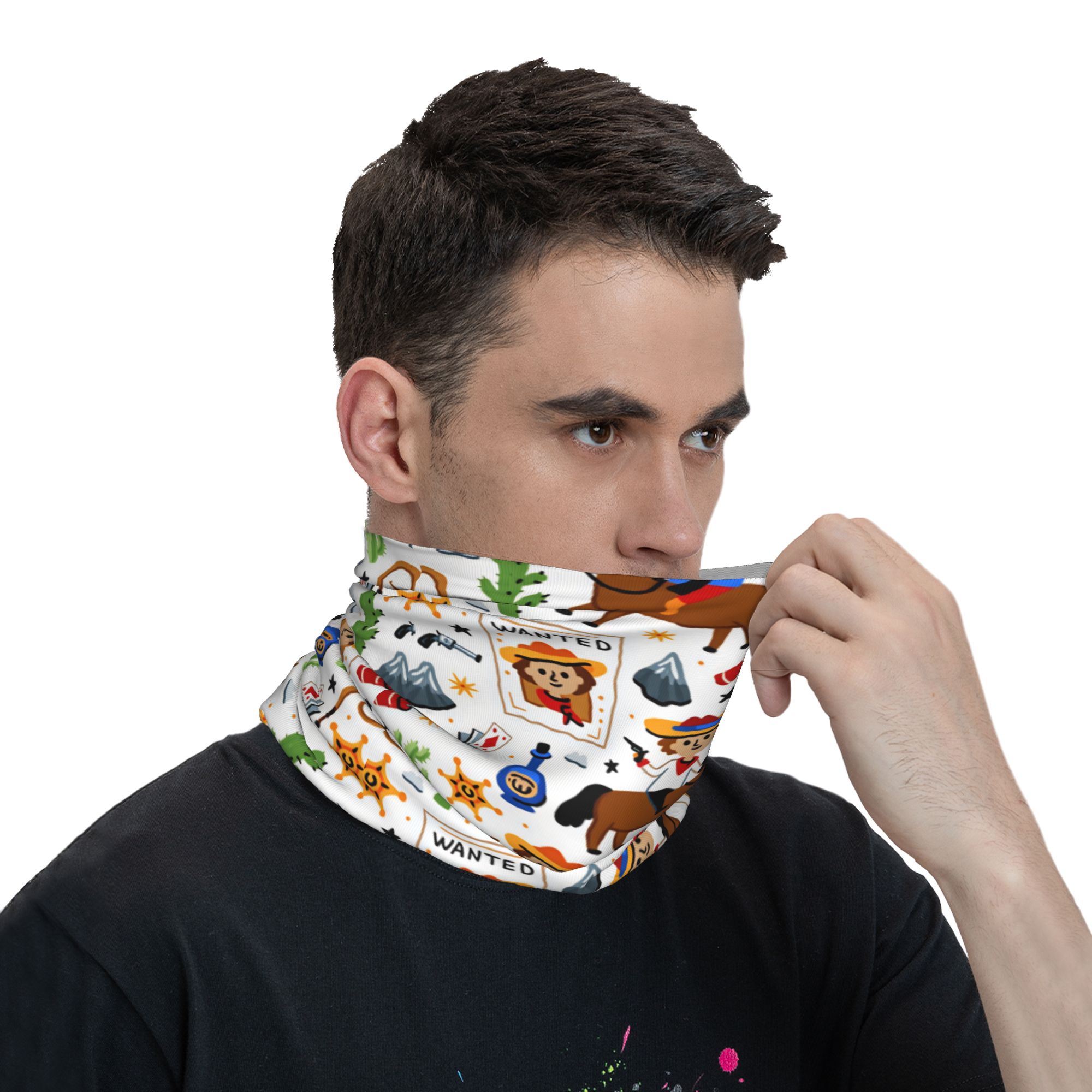 Cartoon Kids Western Cowboy Ba - Kids Face Mask avis et prix