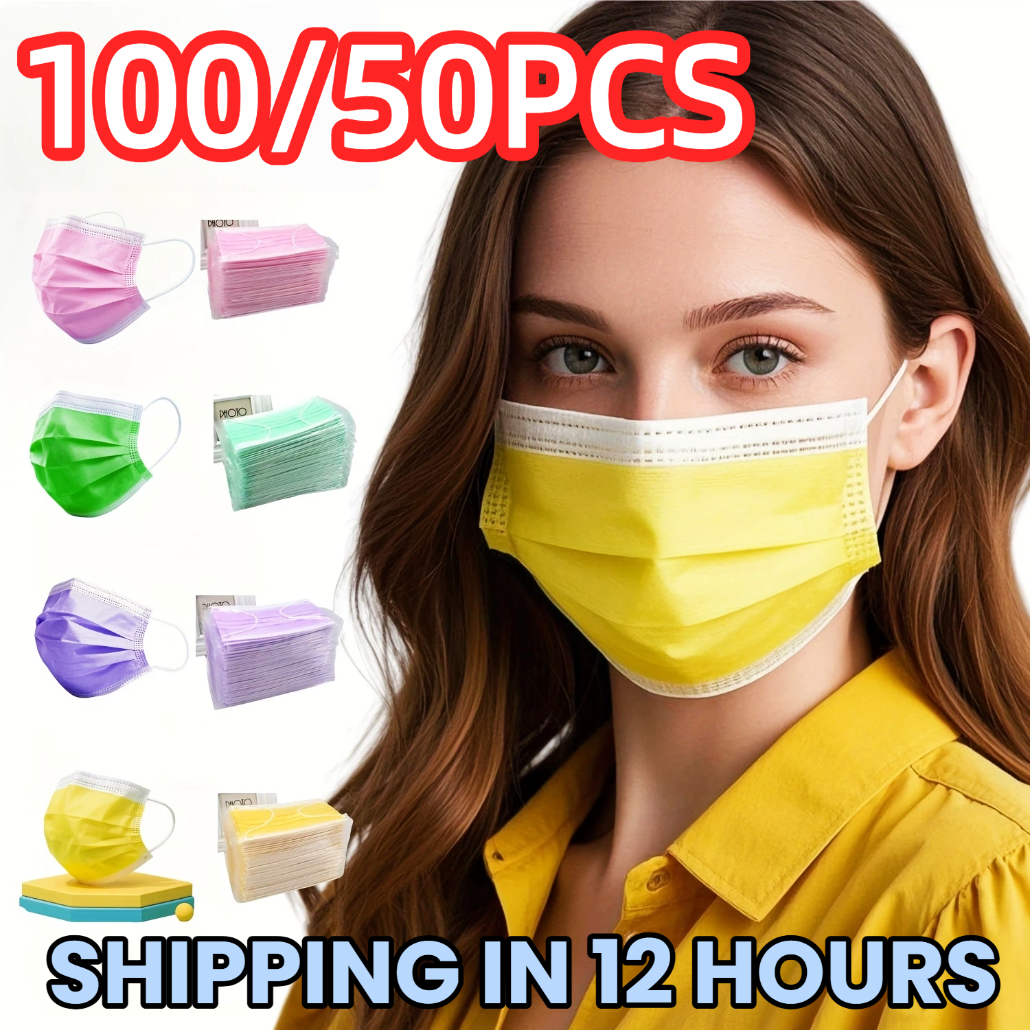 100/50Pcs Three-Layer Protecti - Disposable Surgical Mask avis et prix