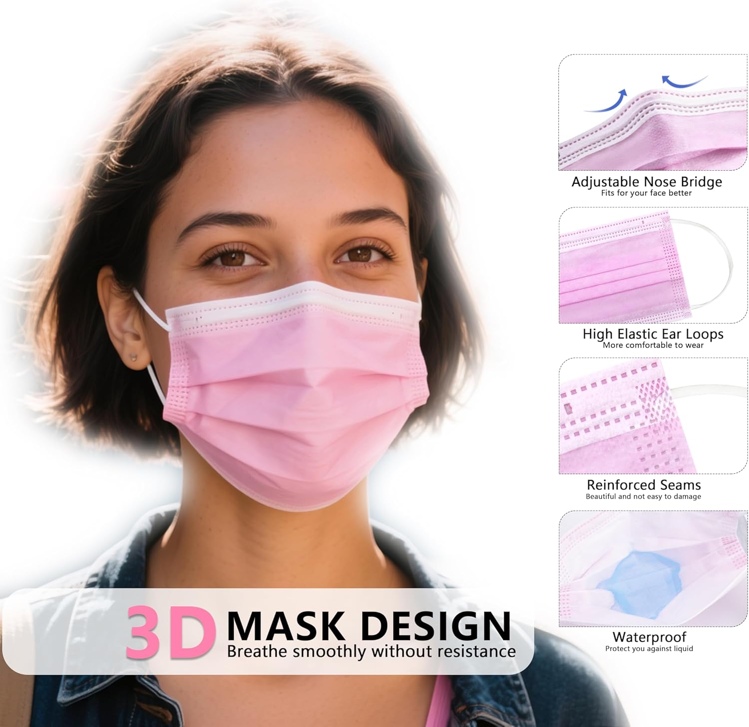 100/50Pcs Three-Layer Protecti - Disposable Surgical Mask avis et prix