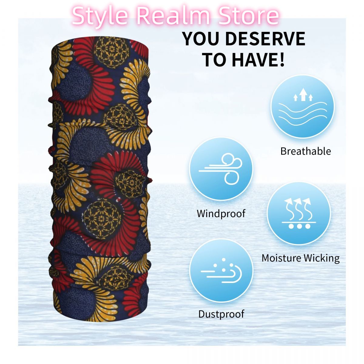 Ankara African Pattern Bandana - Neck Gaiter Face Cover avis et prix