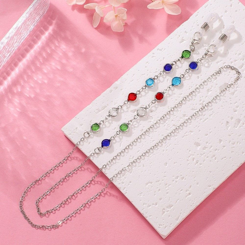 Trendy Colorful Crystal Beads  - Mask Chain Holder avis et prix